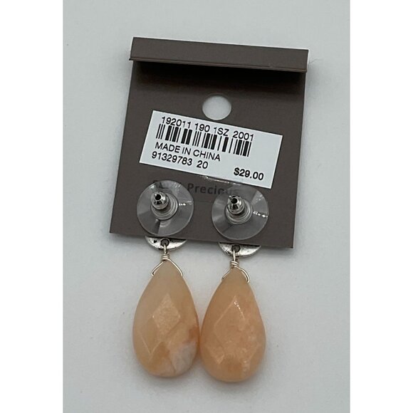 J.Jill Peachy Pink Horizons Faceted Semi Precious Stones Drop Earrings NWT - Picture 3 of 5